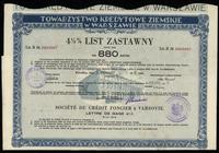 4 1/2 % list zastawny na 880 złotych 25.10.1935,
