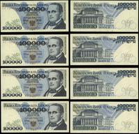 Polska, zestaw: 4 x 100.000 złotych, 1.02.1990