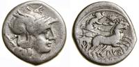 denar 169–158 pne, Rzym, Aw: Głowa Romy w hełmie
