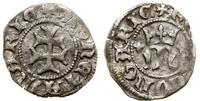 denar 1387–1395, Aw: Krzyz lotaryński, + MONETA 