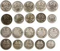 Rosja, zestaw 10 monet, 1915