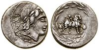 denar 85 pne, Rzym, Aw: Głowa Apollo w prawo, po