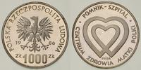 1.000 złotych 1986, Warszawa, Pomnik Szpital - C