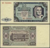 20 złotych 1.07.1948, seria HU, numeracja 735588