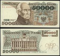 50.000 złotych 1.12.1989, seria AC, numeracja 62