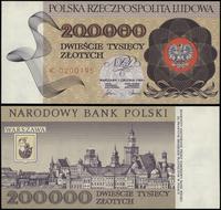200.000 złotych 1.12.1989, seria K, numeracja 02