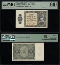 1 złoty 1.10.1938,  , wyśmienity banknot w opako