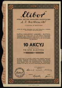 10 akcj po 100 złotych = 1.000 złotych 1934, War