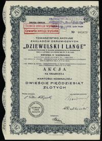 akcja na okaziciela o wartości 250 złotych 1926,