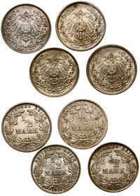 Niemcy, zestaw: 4 x 1/2 marki, 1916 A, D, E, G