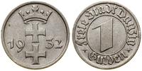 1 gulden 1932, Berlin, herb Gdańska, przetarte, 