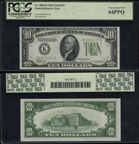 10 dolarów 1934, seria K 06080516 A, zielona pie