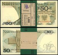 paczka 100 sztuk x 50 złotych z banderolą NBP 1.