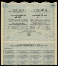 Rzeczpospolita Polska (1918–1939), obligacja VIII-ma 6% pożyczka konwersyjna na 142 złote, 25.01.1930