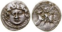 denar 47 pne, Rzym, Aw: Głowa Gorgony na wprost,