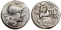 denar 132 pne, Rzym, Aw: Głowa Romy w prawo, prz