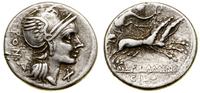 denar 109–108 pne, Rzym, Aw: Głowa Romy w prawo,