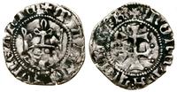 denar po 1384, Aw: Korona, w obręczy I, legenda,