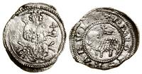 denar ok. 1308–1322, Aw: Władca siedzący na wpro