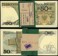paczka 100 sztuk x 50 złotych z banderolą NBP 1.