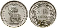 2 franki 1964 B, Berno, patyna, piękne, HMZ 2-12
