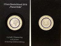 5 euro 2016 J, Hamburg, Planeta Ziemia, trimetal
