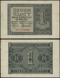 1 złoty 1.08.1941, seria AF, numeracja 0770639, 