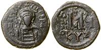 follis 586–587 (5 rok panowania), Cyzicus, Aw: P