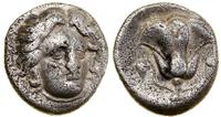 didrachma ok. 316–304 pne, Aw: Głowa Heliosa trz