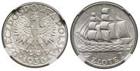 2 złote 1936, Warszawa, Żaglowiec, ładna moneta 
