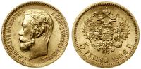5 rubli 1902 AP, Petersburg, złoto, 4.31 g, bard