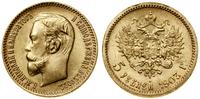5 rubli 1903 AP, Petersburg, złoto, 4.30 g, mini