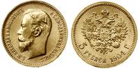 5 rubli 1904 (AP), Petersburg, złoto, 4.29 g, pi