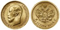 5 rubli 1904 (AP), Petersburg, złoto, 4.30 g, pi
