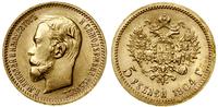 5 rubli 1904 (AP), Petersburg, złoto, 4.31 g, pi