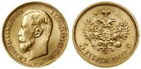 5 rubli 1909 (ЭБ), Petersburg, złoto, 4.31 g, rz