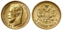 5 rubli 1910, Petersburg, złoto, 4.31 g, bardzo 
