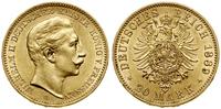 20 marek 1889 A, Berlin, złoto, 7.96 g, rzadszy 
