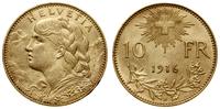 10 franków 1916 B, Berno, złoto, 3.21 g, Fr. 504