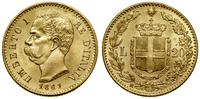 20 lirów 1881 R, Rzym, złoto, 6.45 g, piękne, Fr