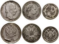 lot 3 monet, 1 floren 1860 B (Kremnica), 20 kraj