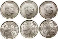 lot 3 x 100 peset 1966, Madryt, srebro próby 800