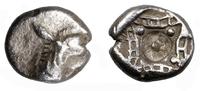 tetrobol ok. 510–480 pne, Aw: Głowa Ketosa (potw