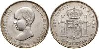 5 peset 1891 PGM, Madryt, srebro próby 900, 25 g