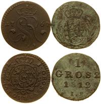 lot 2 monet, 1 grosz 1767 G (Kraków) oraz 1 gros