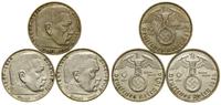Niemcy, zestaw: 3 x 2 marki, 1936 D, E, G