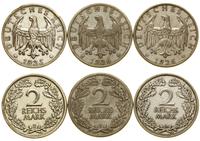 Niemcy, zestaw: 3 x 2 marki, 1925 E, 1926 A, 1926 G