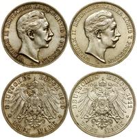 Niemcy, zestaw: 2 x 3 marki, 1910 A, 1911 A