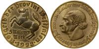 5 milionów marek 1923, miedź złocona, 33.51 g, J