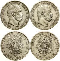 Niemcy, zestaw 2 x 5 marek, 1876